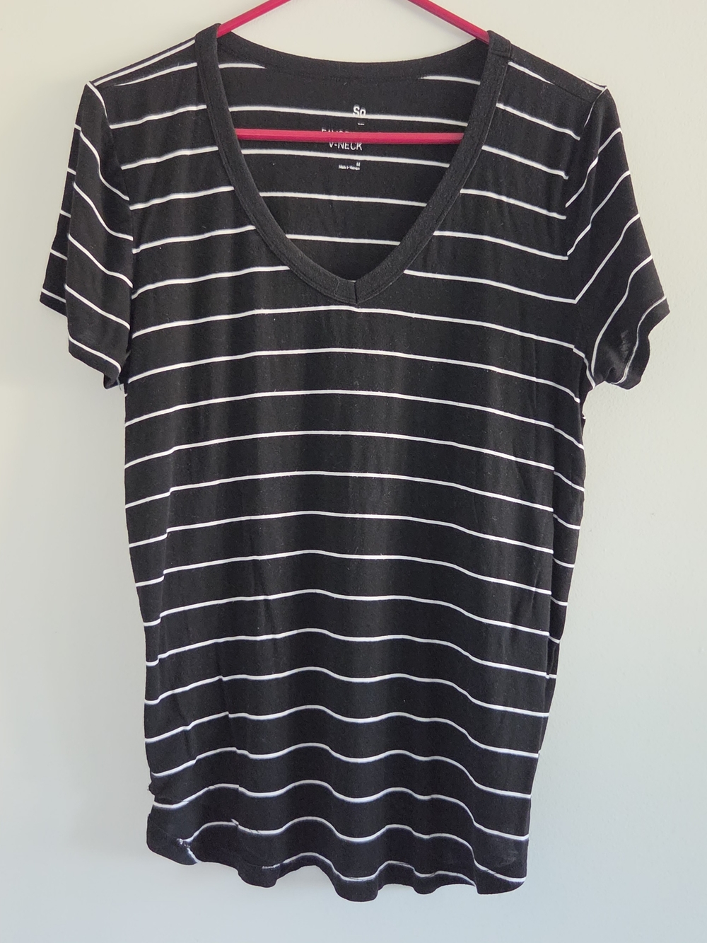 SO Striped V-Neck Women's Tee